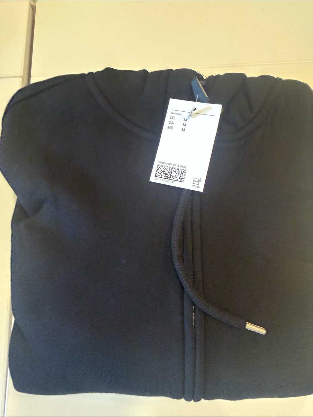 Men’s Black Zip-Up H &M Hoodie with Drawstring